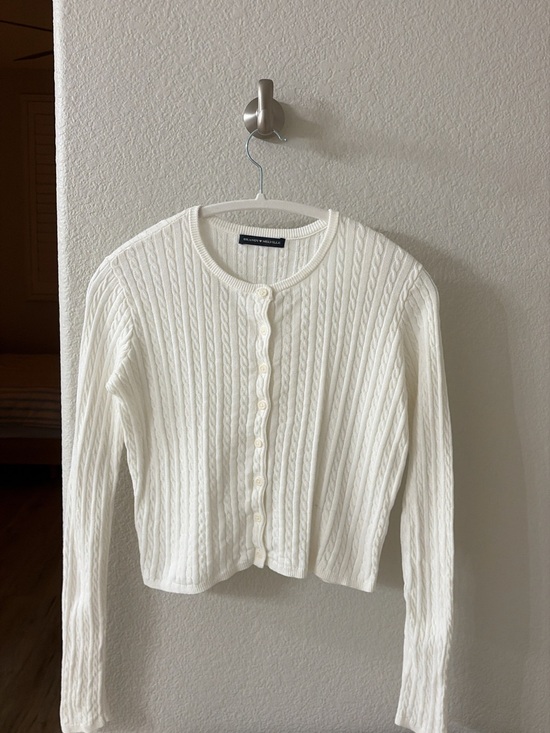 Brandy Melville Sweaters - Brandy Melville Zoe Cable Knit Cardigan — White 🤍